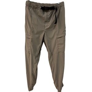 L.L.Bean Men's Cargo Pants‎ XXL 32" Belted Nylon Spandex Lightweight Tan